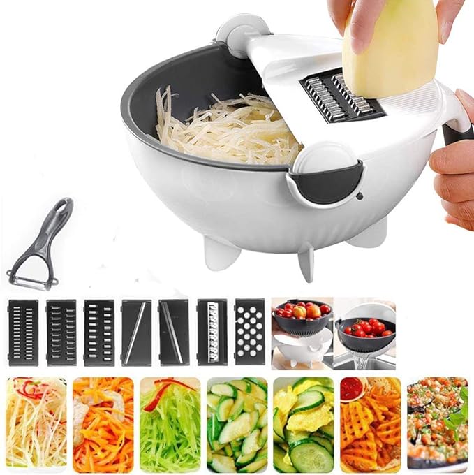 7 in 1 Vegetable Cutter With Drain Basket - Trend Oye.