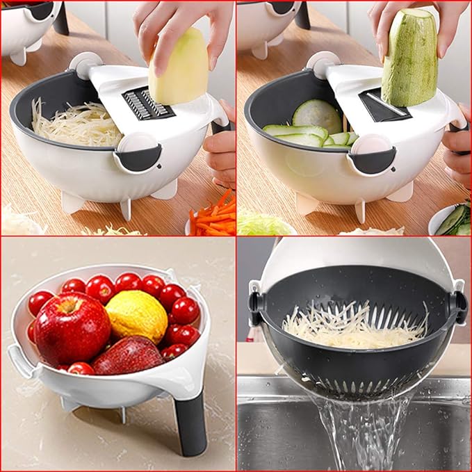 7 in 1 Vegetable Cutter With Drain Basket - Trend Oye.