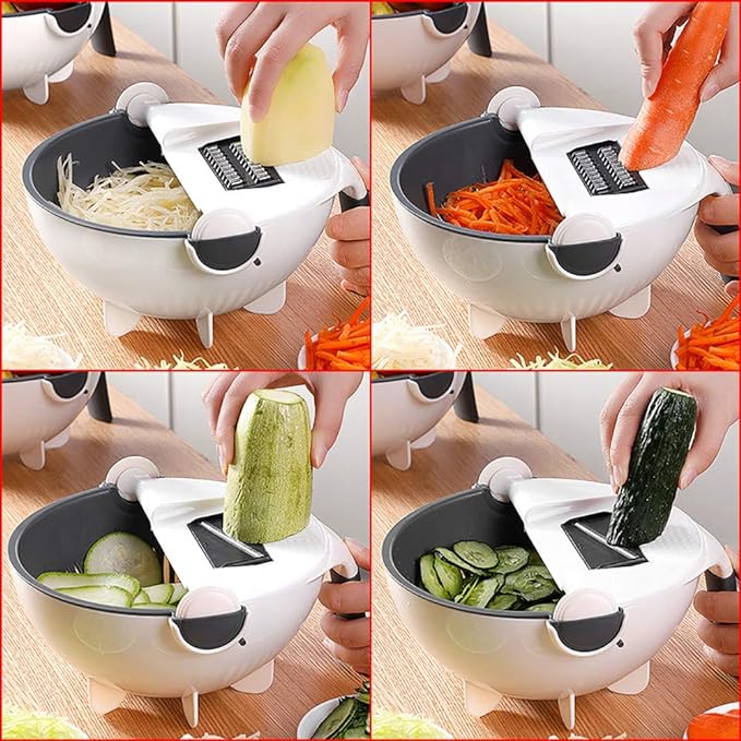 7 in 1 Vegetable Cutter With Drain Basket - Trend Oye.