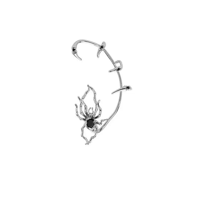 Punk Spider Claw Zircon Cuff Earrings for Women
