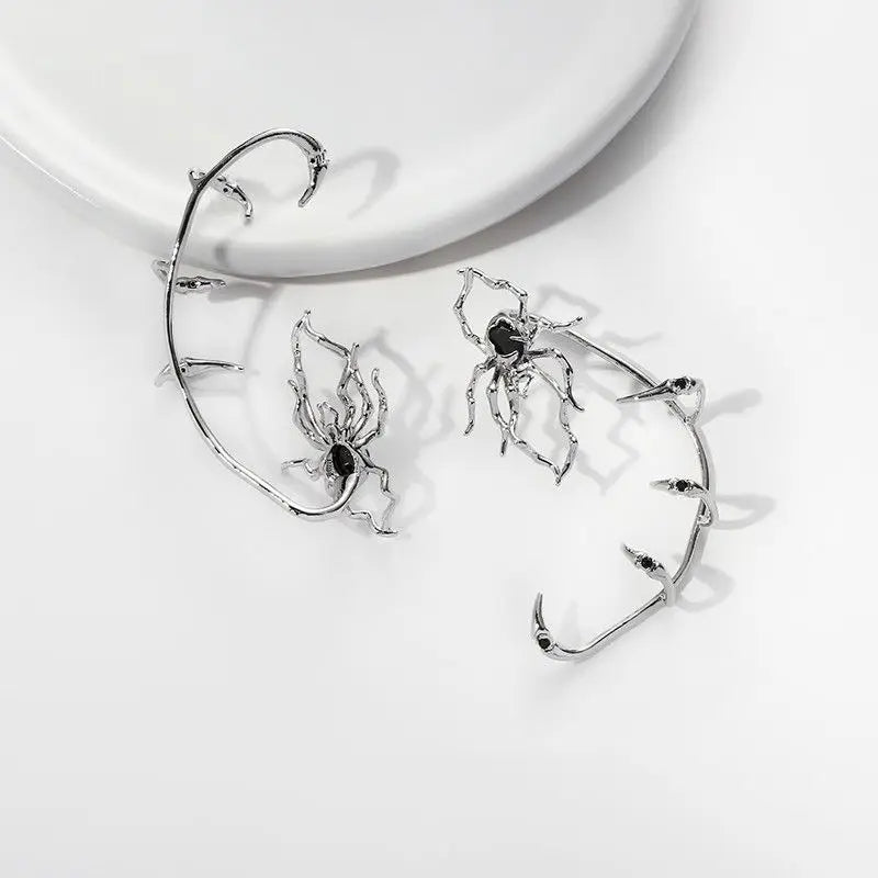 Punk Spider Claw Zircon Cuff Earrings for Women