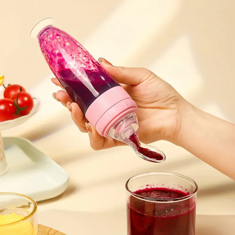 All-in-One Bottle & Spoon for Mess-Free Meals 👶❤️