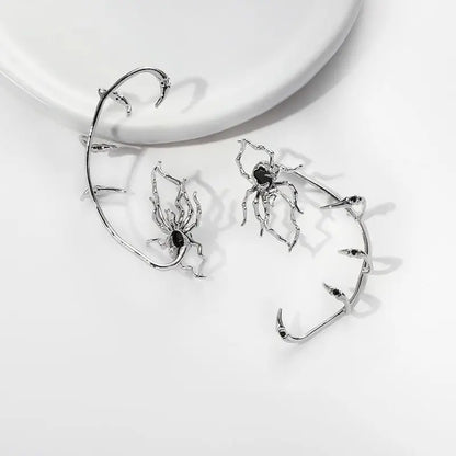Punk Spider Claw Zircon Cuff Earrings for Women