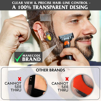 All-In-One Beard Shaping Tool: Flexible Styling Template and Comb